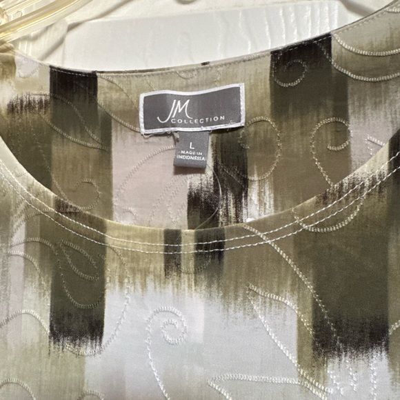 JM Collection Multicolor Abstract Blouse - Picture 2 of 4